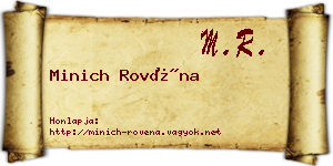 Minich Rovéna névjegykártya